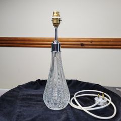Vintage Waterford Crystal Table Lamp Base Signed Cut Glass 38cm Ireland