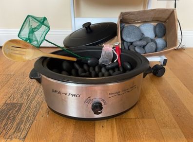 Massage hot stone heater