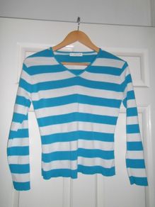 Blue & white ladies top