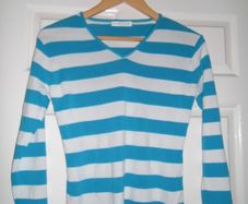 Blue & white ladies top