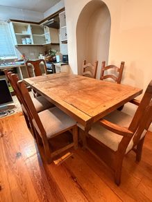 Large 6 seater table and  chairs Mexican pine
