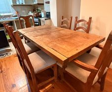 Large 6 seater table and  chairs Mexican pine