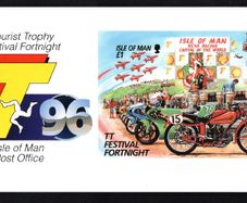 1996 Isle of Man Tourist Trophy (TT) Motorcycle Races, Irish Winners Stamp Miniature Sheet Presentation Pack