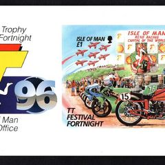 1996 Isle of Man Tourist Trophy (TT) Motorcycle Races, Irish Winners Stamp Miniature Sheet Presentation Pack
