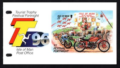 1996 Isle of Man Tourist Trophy (TT) Motorcycle Races, Irish Winners Stamp Miniature Sheet Presentation Pack