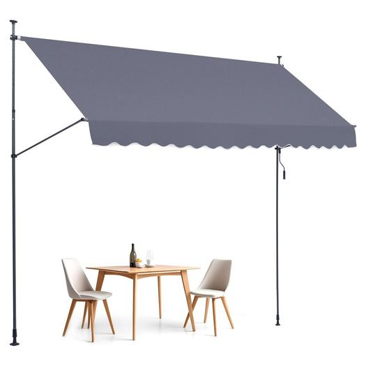 Patio Awning Retractable Awning Sunshade Shelter with Crank Handle
