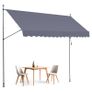 Patio Awning Retractable Awning Sunshade Shelter with Crank Handle Image 4