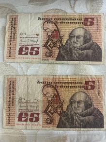 Ireland 1976 5 Pound Scotus Banknote Great Note As In Scan