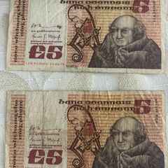 Ireland 1976 5 Pound Scotus Banknote Great Note As In Scan