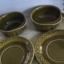 Vintage  Set of 2 soup bowl and saucers  Connemara Celtic Irish Fine Earthenware dishes in the Erin Green pattern. These items, likely from the 1960s Image 8