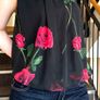 Quiz - Summer top black with roses - Size  XL / 42 / 14 Image 4
