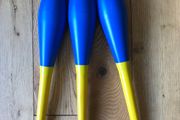 3 Pcs Plastic Blue/yellow Juggling Clubs of beginners