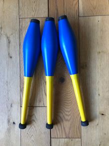 3 Pcs Plastic Blue/yellow Juggling Clubs of beginners