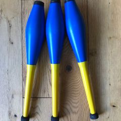 3 Pcs Plastic Blue/yellow Juggling Clubs of beginners