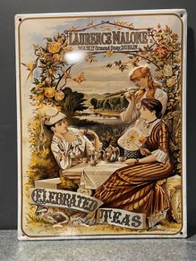 Laurence Malone celebrated teas Metal Sign
