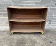 MDF shelving unit on caster wheels