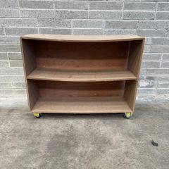 MDF shelving unit on caster wheels