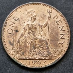1967 Penny Elizabeth II  coin