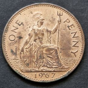 1967 Penny Elizabeth II  coin