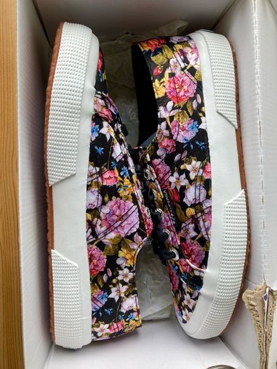 Superga satin trainers, uk 5, new in box