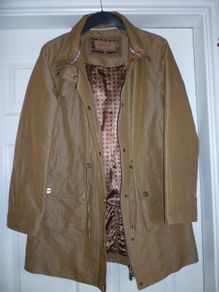 Per Una Jacket Trench Coat Soft Warm Moss Olive Green 12 Medium. Mint Condition