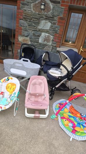 Egg pram 3-piece set in navy