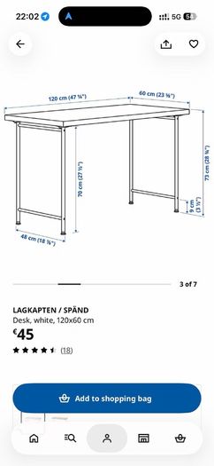 Desk 120x60cm