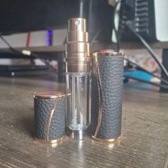 Infurture Luxury Refillable Perfume Atomizer - Black Leather & Rose Gold (BNIB)