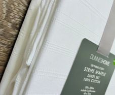 100% cotton - 180 Thread Count Stripe Waffle Duvet - Double
