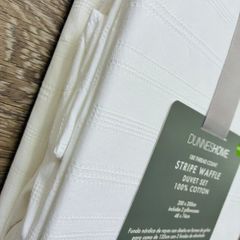 100% cotton - 180 Thread Count Stripe Waffle Duvet - Double