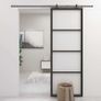 Sliding Door Aluminium and ESG Glass 76x205 cm Black Image 3