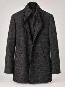 Jaeger Men's Funnel Neck Wool Blend Coat
