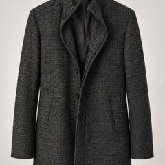 Jaeger Men's Funnel Neck Wool Blend Coat