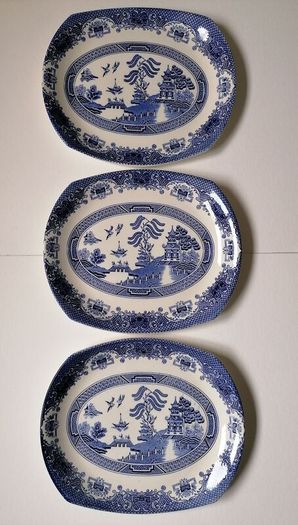 Blue Willow English Ironstone Serving Platter