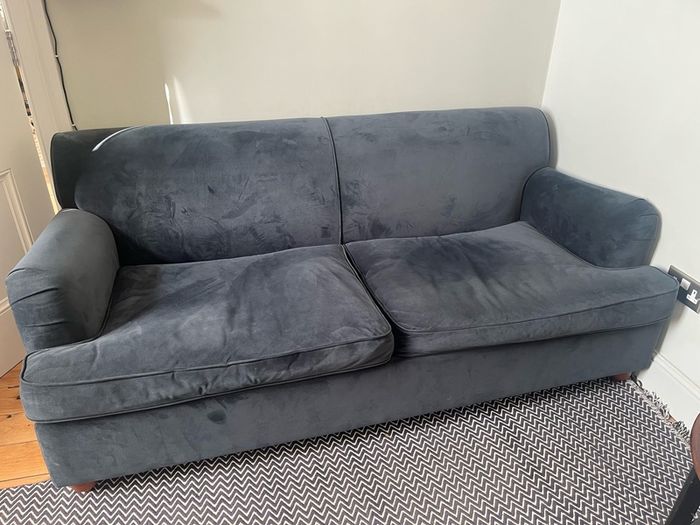 Made.com Orson 3 seater sofa-bed in midnight blue velvet