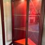 Mahogany Corner Display Cabinet with Internal Lighting & Glass Shelves Image 3