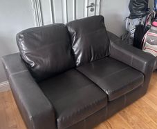 Two seater black leather