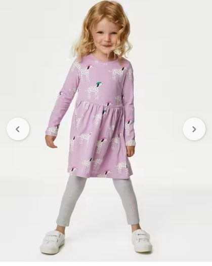 Marks & Spencer Pure Cotton Dalmatian Dress Age 3-4 EUC
