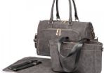 Leather look Maternity Changing Shoulder Bag (Grey)