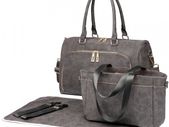 Leather look Maternity Changing Shoulder Bag (Grey)