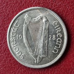 Ireland  1928 Silver Shilling 1s Coin