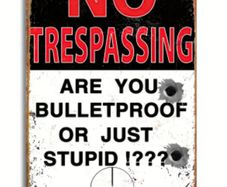 No Trespassing ; Funny Metal Sign
