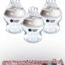 Brand New Tommee Tippee Natural Start Anti-Colic Baby Bottles 150 ml, Self-Sterilising, Pack of 3, Transparent Image 3