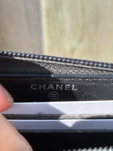 chanel black caviar small zip wallet Silver Hardware