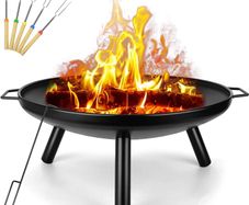 Charcoal Log Wood Outdoor Fire Pit  BBQ