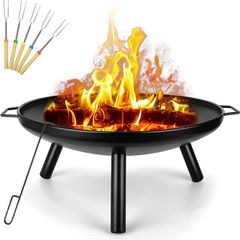 Charcoal Log Wood Outdoor Fire Pit  BBQ