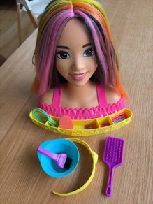 Color Barbie Styling Hairdressing Head