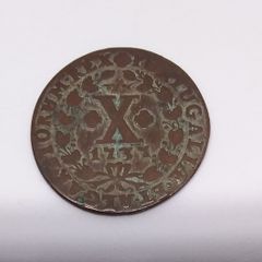 Portugal : 1737 - 10 Reis Copper Coin