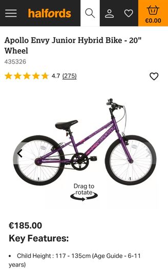 Apollo Envy 20 inch kids bike