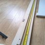 bed frame king size beige creamy solid wood - no slats, nice solid  Headboard Image 2